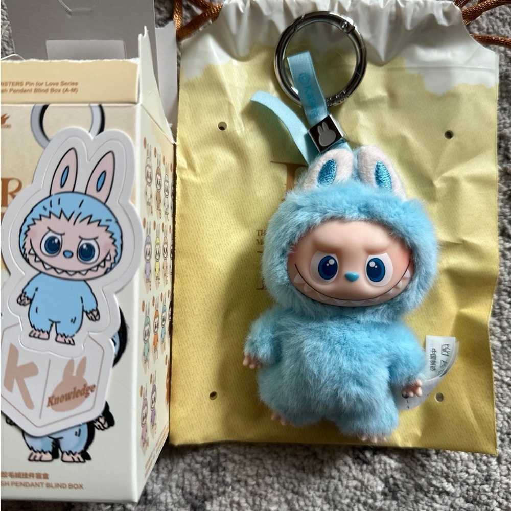 POP MART Labubu Pin for Love Plush Pendant – Opened “K” – 100% Authentic